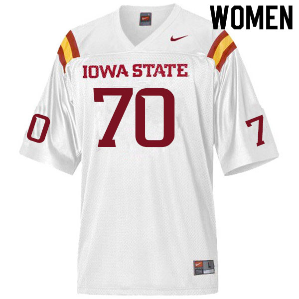 Women #70 Joe Lilienthal Iowa State Cyclones College Football Jerseys Sale-White
